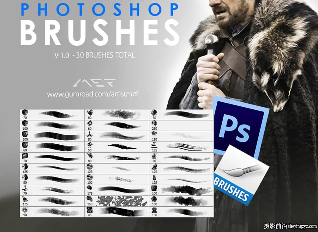 大型游戏数字艺术CG插画绘画创作Photoshop笔刷