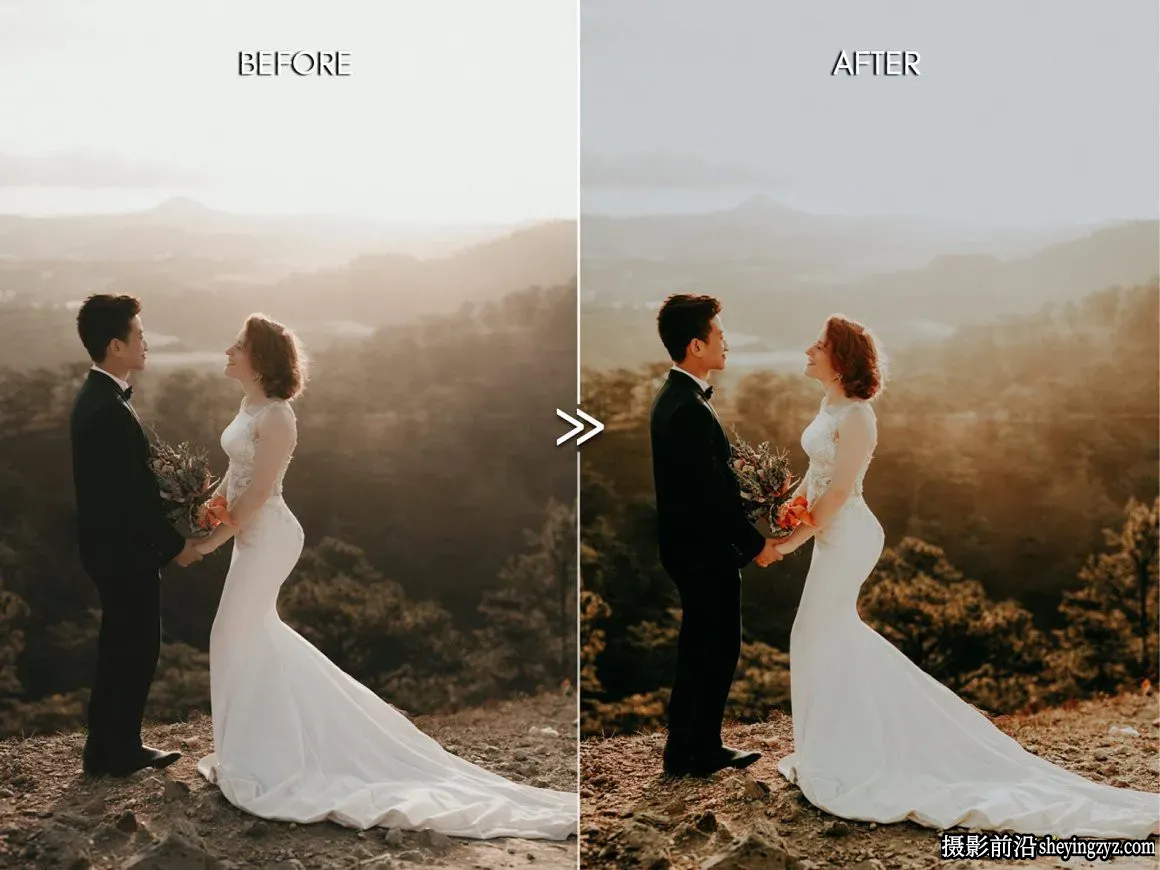 暖色电影婚礼情绪人像调色LR预设Moody Wedding Lightroom Presets