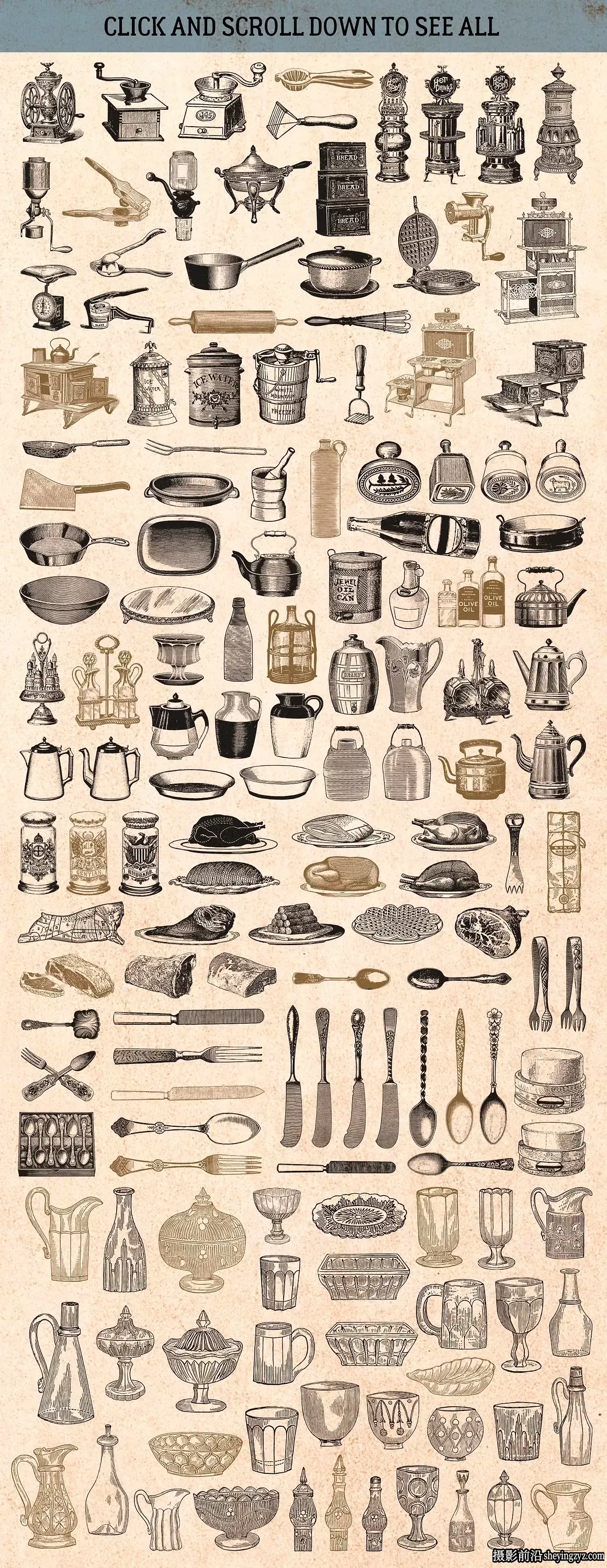 2100+复古矢量插画图形矢量元素标志品牌设计大合集EPS+PNG