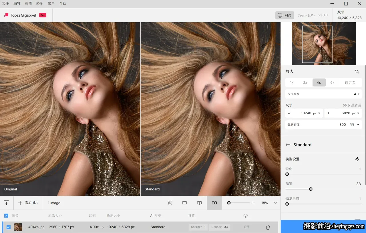 Topaz Gigapixel Pro v1.3.0中文正式版-AI图像无损放大插件
