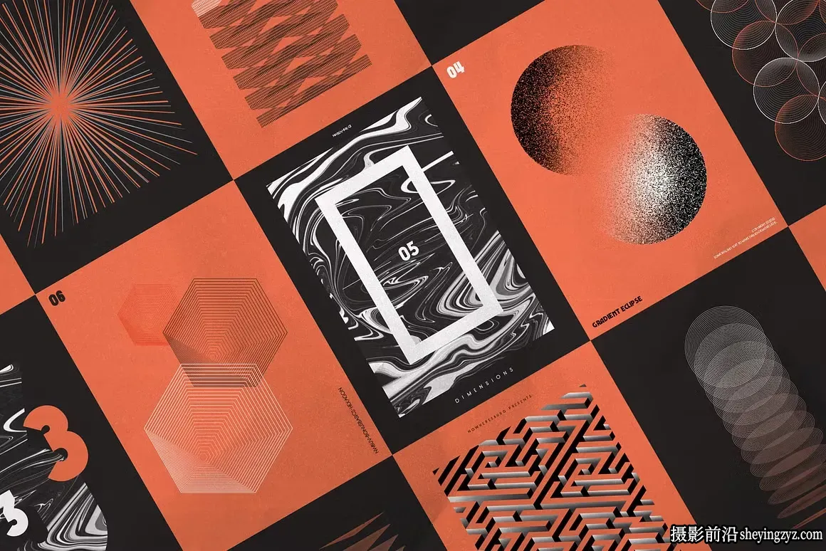复古典雅60/70年代风格图案与背景矢量素材合集