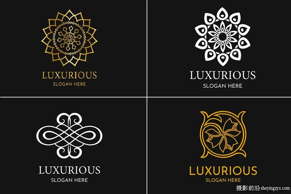970幅复古经典奢华LOGO标志徽章插画套装矢量素材