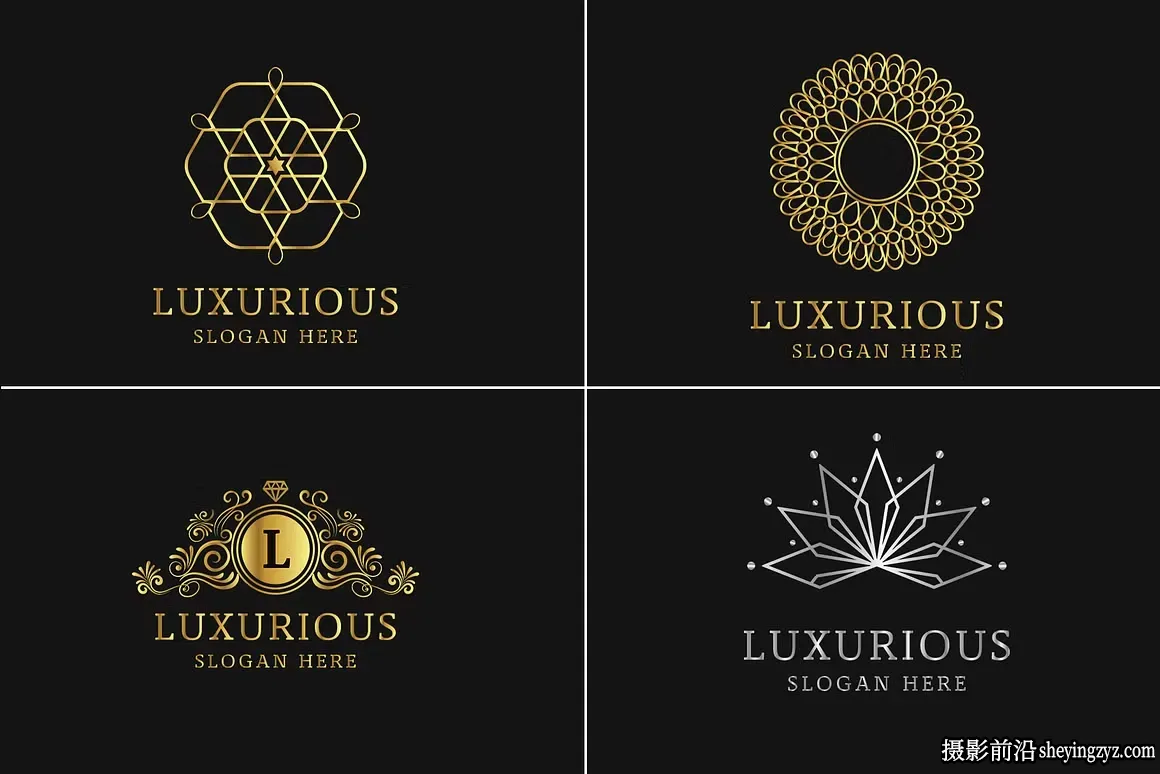 970幅复古经典奢华LOGO标志徽章插画套装矢量素材