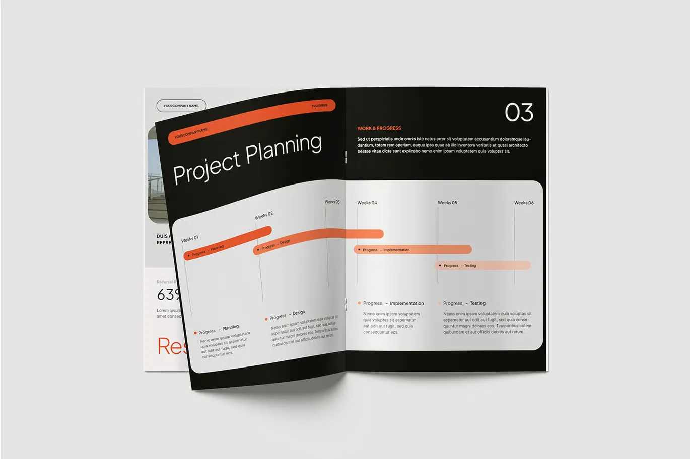 公司项目案例研究模板排版布局InDesign模板