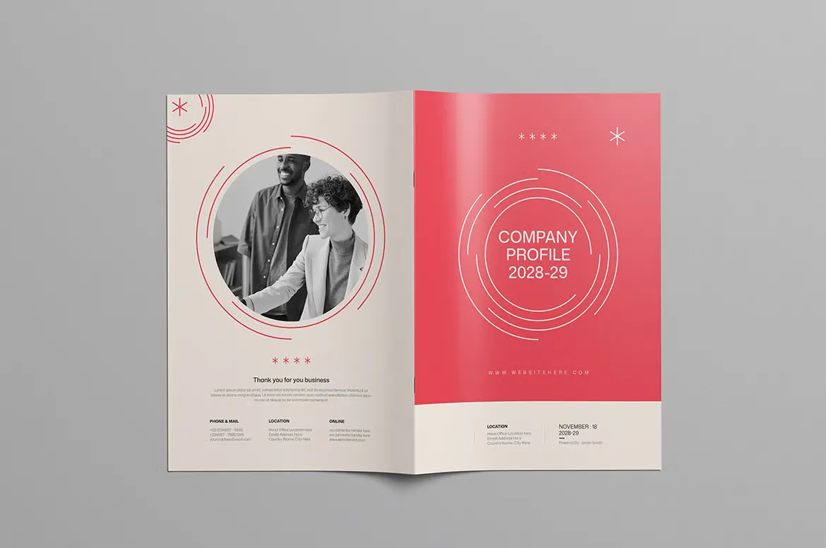 公司简介推广宣传册排版布局设计InDesign模板