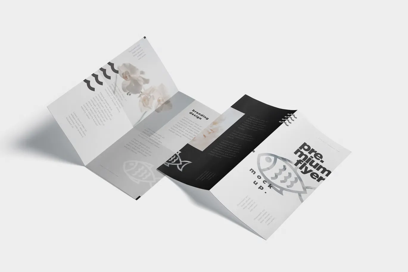 5种高品质折页传单样机模型免费下载