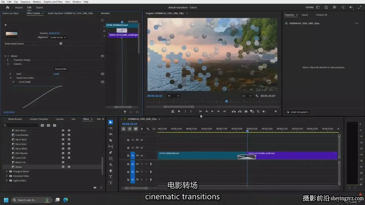 Premiere Pro 中的高级转场与专业视频特效制作教程-中英字幕