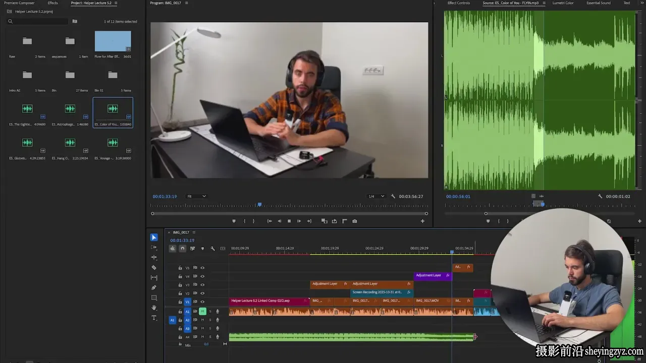 Adobe Premiere Pro 视频剪辑种的音乐音效设计教程-中英字幕