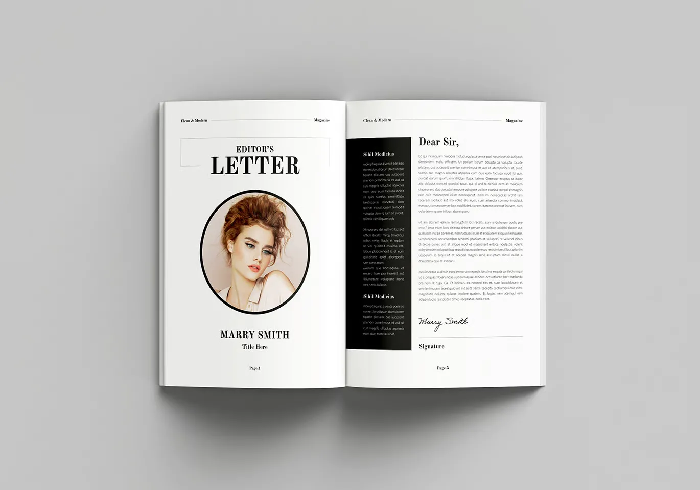 创意干净与现代时尚摄影杂志InDesign模板