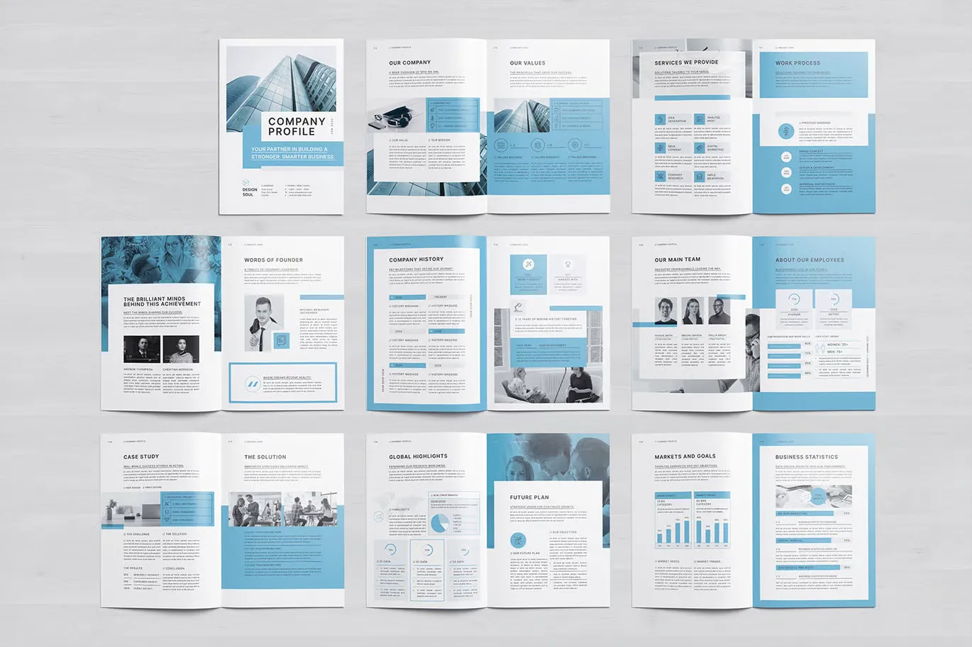 公司资料模板 |Canva |医生 |ID|PSD InDesign模板