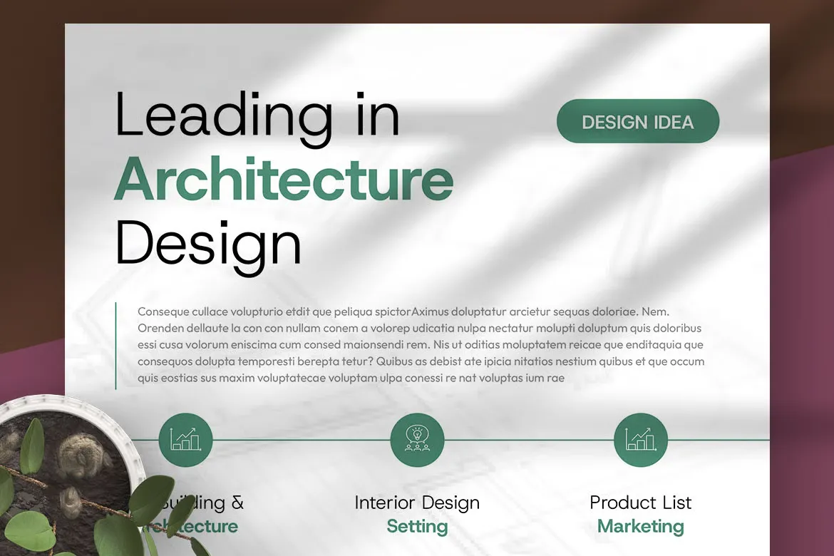 清晰简洁建筑设计宣传单打印模板InDesign模板