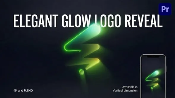 PR模板-优雅的Glow描边标志LOGO揭晓片头模板VH-61854202