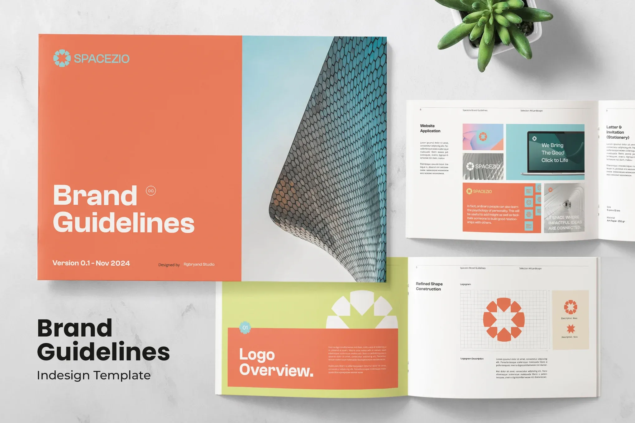公司企业横版品牌简介指南宣传册排版布局InDesign模板
