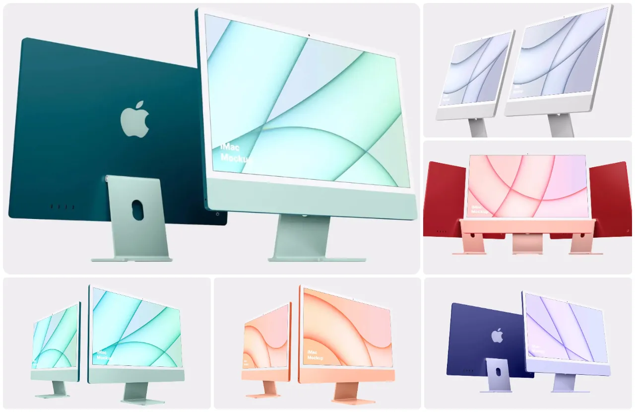iMac 24英寸模型15个场景85种写实样机模型合集