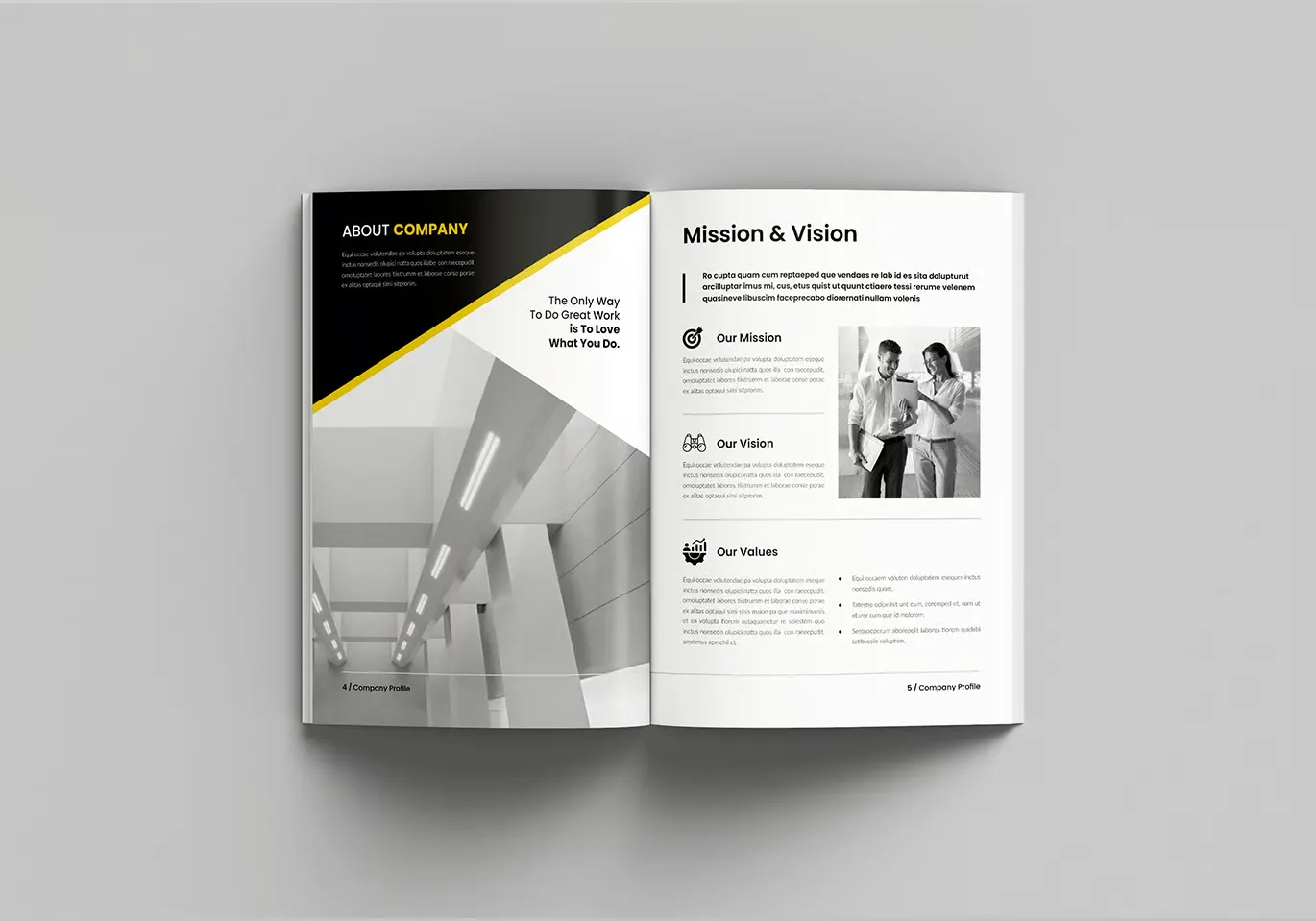 公司档案模板干净且富有创意的公司档案InDesign模板