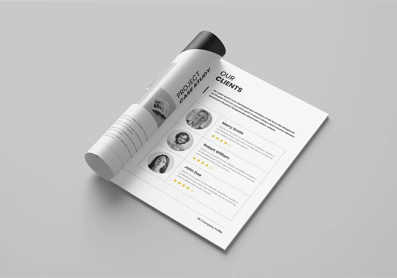 公司档案模板干净且富有创意的公司档案InDesign模板