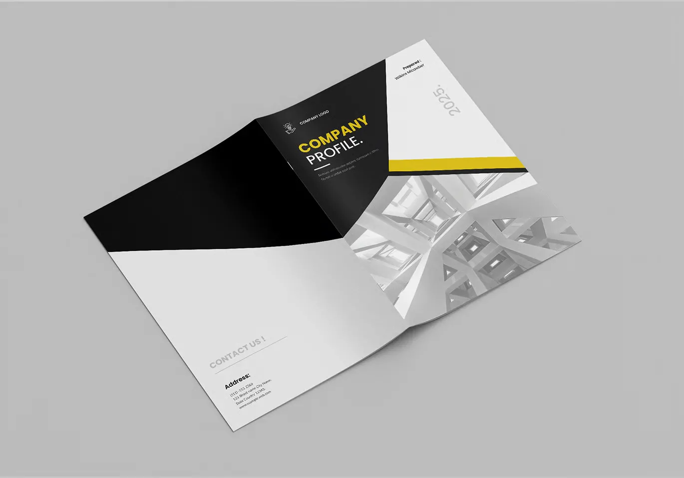 公司档案模板干净且富有创意的公司档案InDesign模板