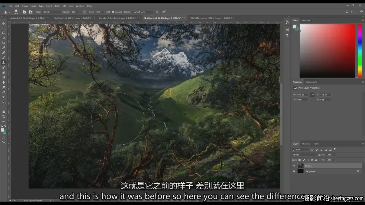 摄影师MaxRive从头到尾白山风光编辑和后期教程-独家精翻中英字幕