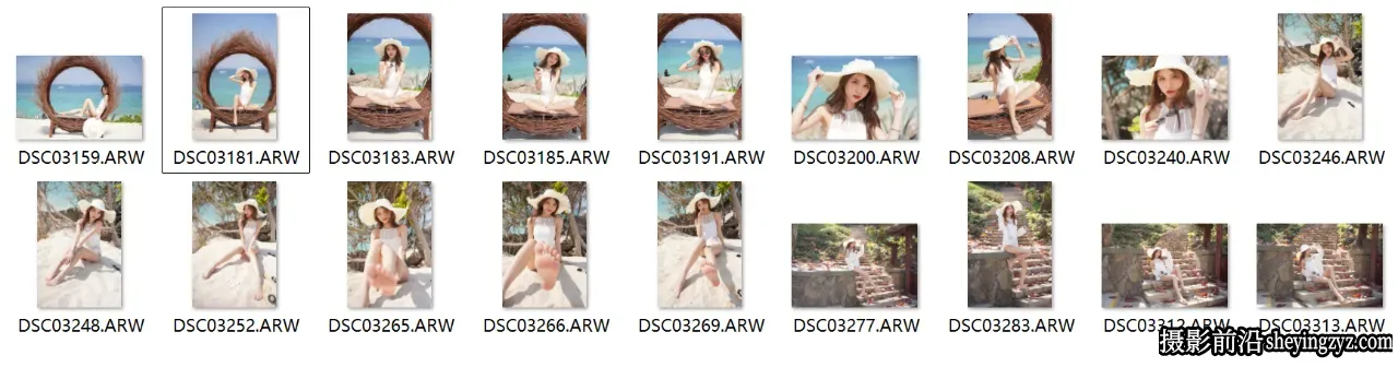 18张旅拍时尚人像摄影写真索尼相机RAW原图修图练习素材