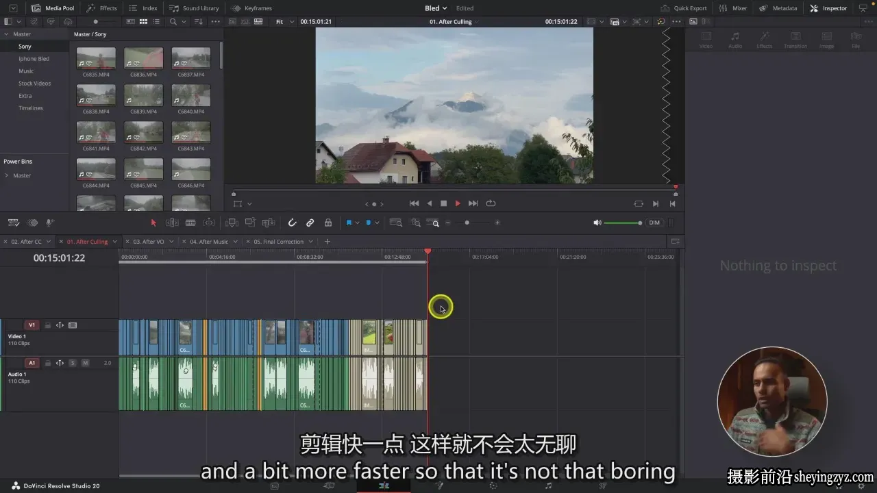 在达芬奇中更快编辑社交媒体YouTube视频工作流程-独家精翻中英字幕