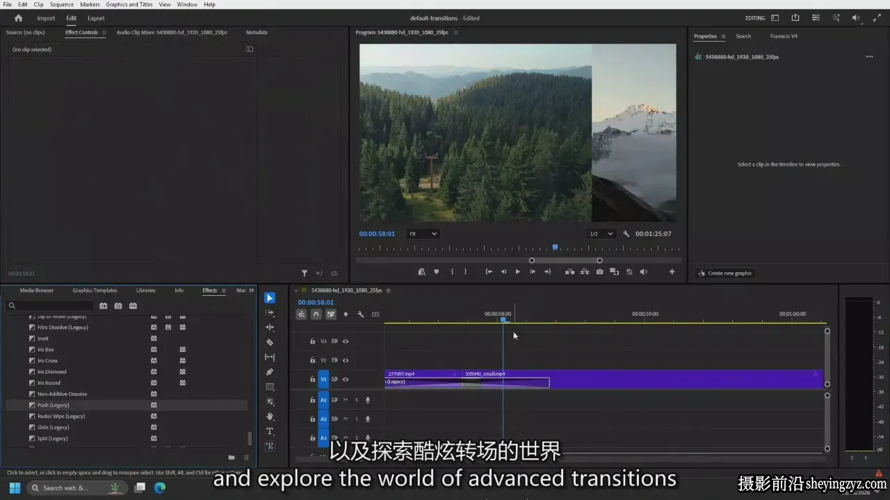 Premiere Pro 中的高级转场与专业视频特效教程-独家精翻中英字幕