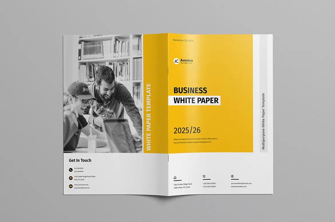 企业白皮书宣传册排版布局设计打印InDesign模板