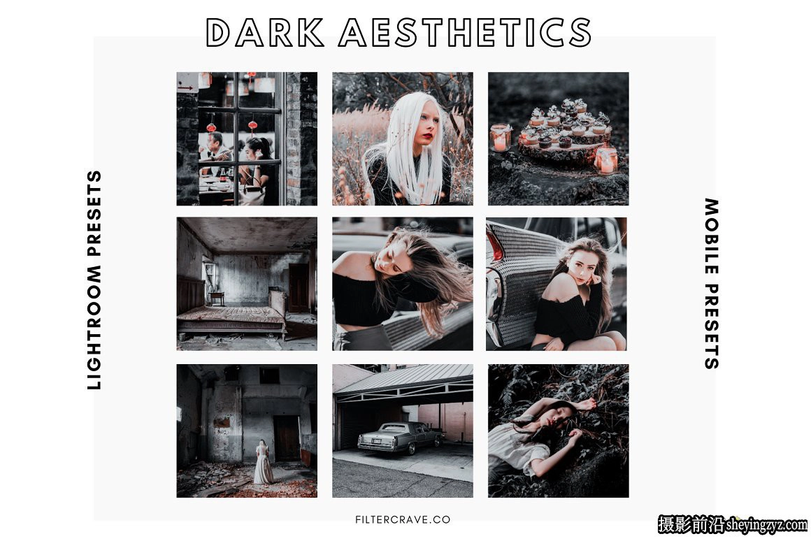 黑暗电影美学情绪人像Lightroom预设 Dark Aesthetic Lightroom Presets