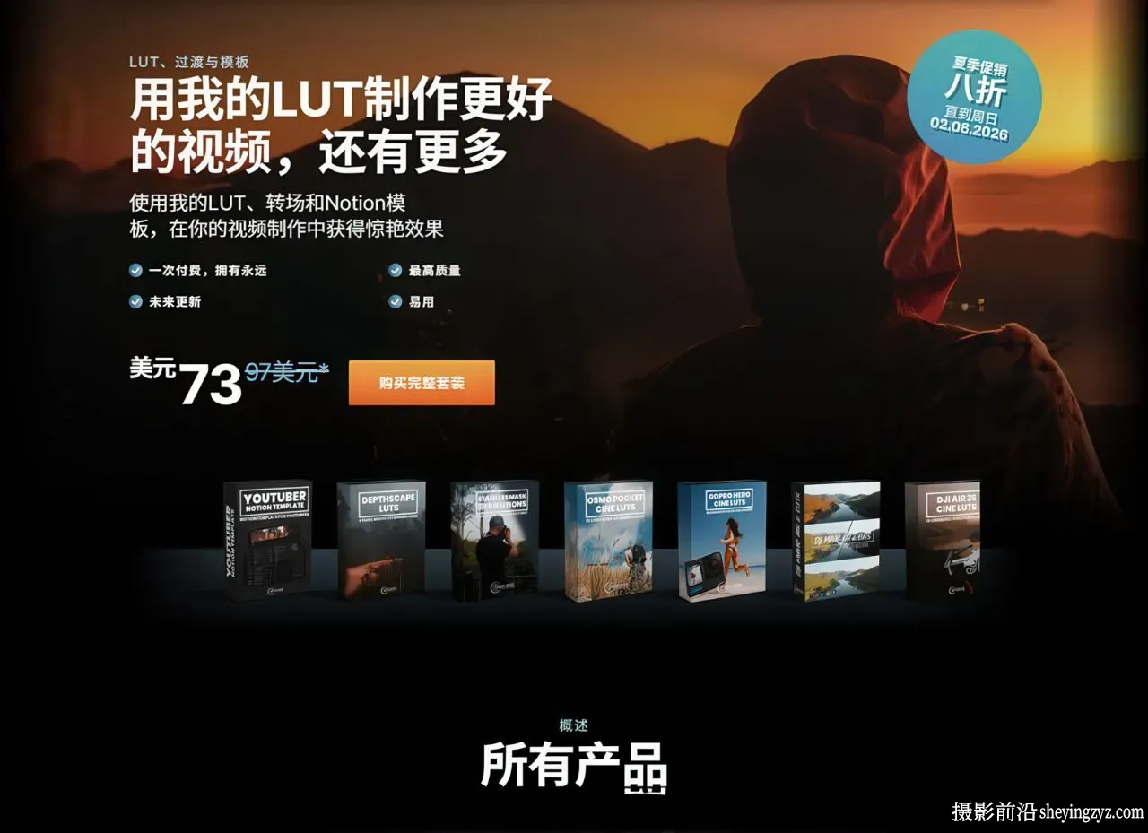 油管大神Pascal Basel旅拍电影调色LUT预设及电影转场预设8套合集