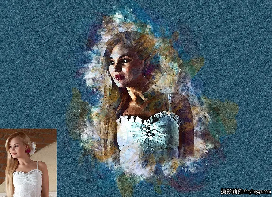 稀释水彩PS动作 Dilute Watercolor Photoshop Action 附视频教程