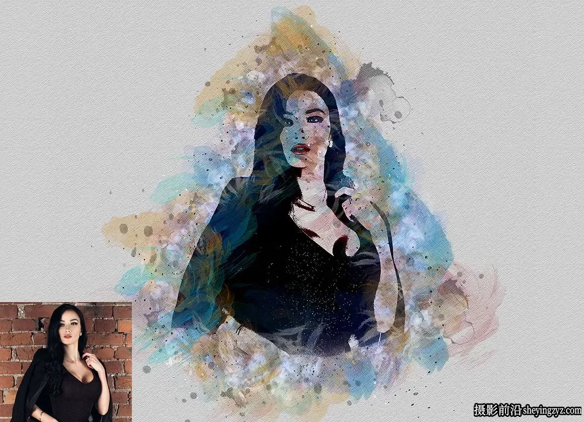 稀释水彩PS动作 Dilute Watercolor Photoshop Action 附视频教程