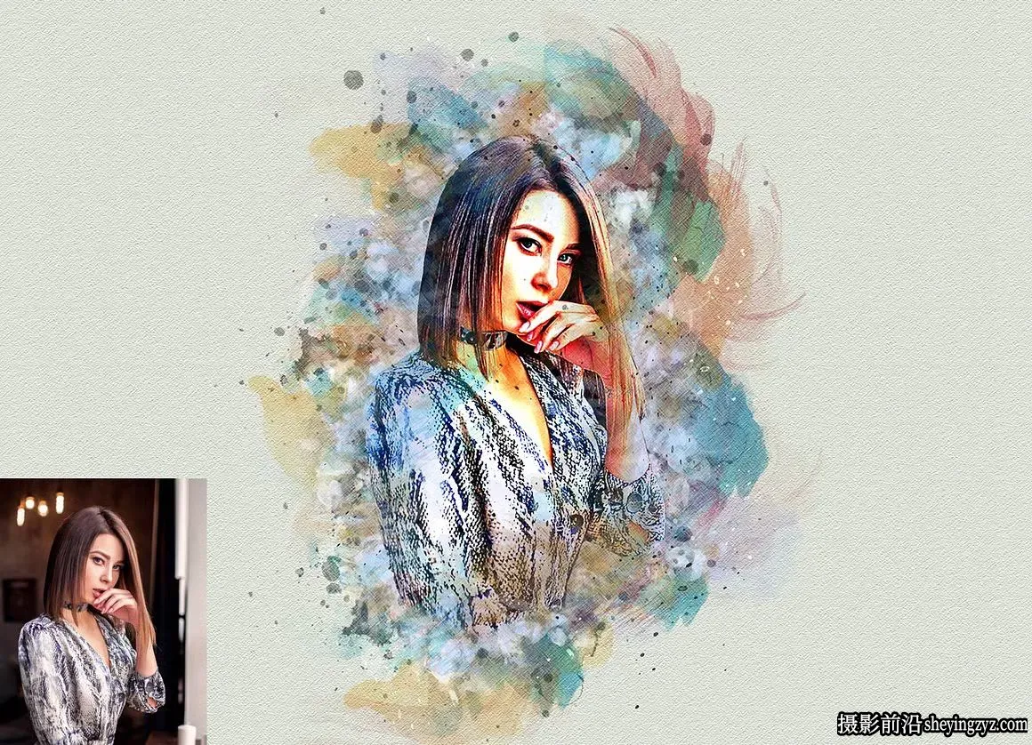 稀释水彩PS动作 Dilute Watercolor Photoshop Action 附视频教程