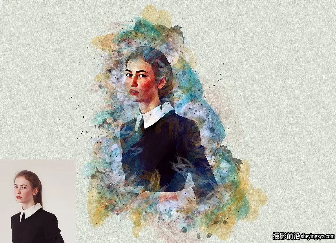 稀释水彩PS动作 Dilute Watercolor Photoshop Action 附视频教程