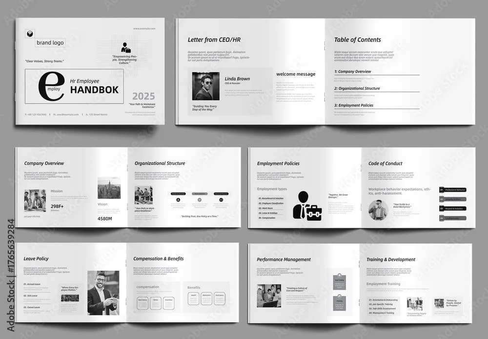 专业公司企业员工手册指南排版布局InDesign模板