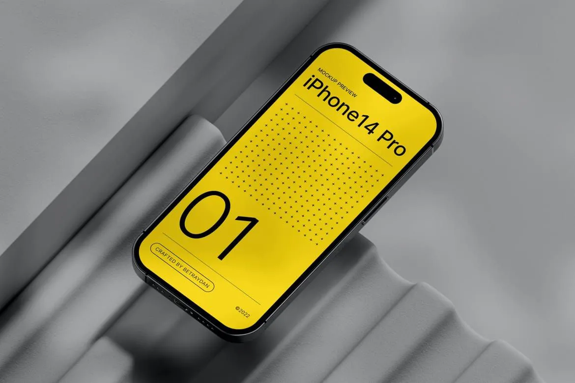 苹果iPhone14 Pro系列PS样机套装-包含16种独立样机模型