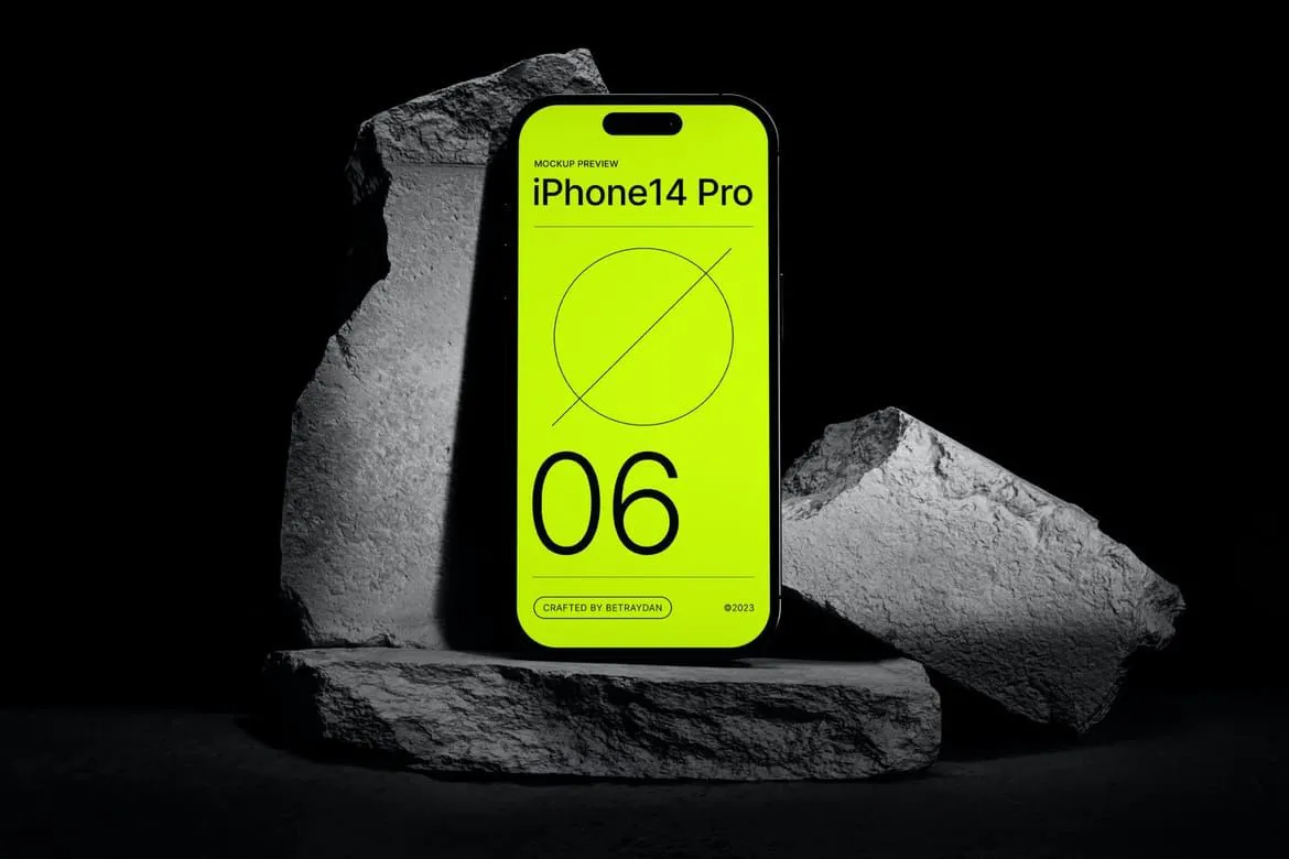 苹果iPhone14 Pro系列PS样机套装-包含16种独立样机模型