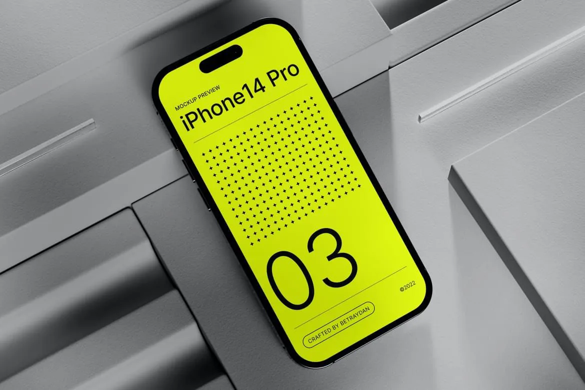 苹果iPhone14 Pro系列PS样机套装-包含16种独立样机模型