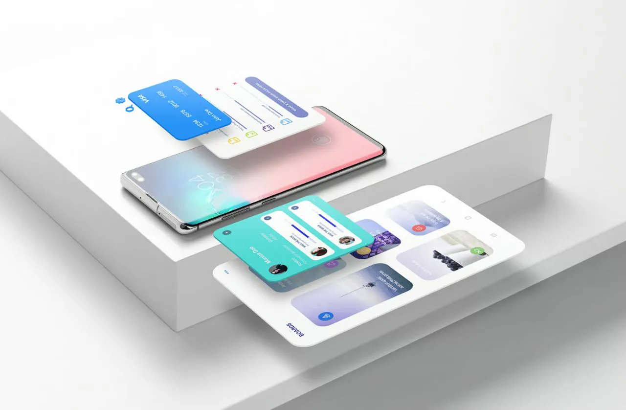 11种安卓智能手机样机模型场景Galaxy S10+智能手机型号样机