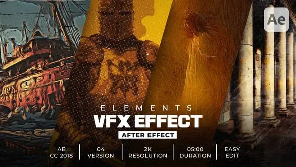 AE模板-复古电影效果VFX特效叠加合成动画模板VH-62474107