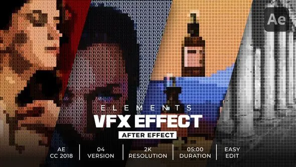 AE模板-8个数字与针织网格效应VFX特效叠加视频VH-62466480
