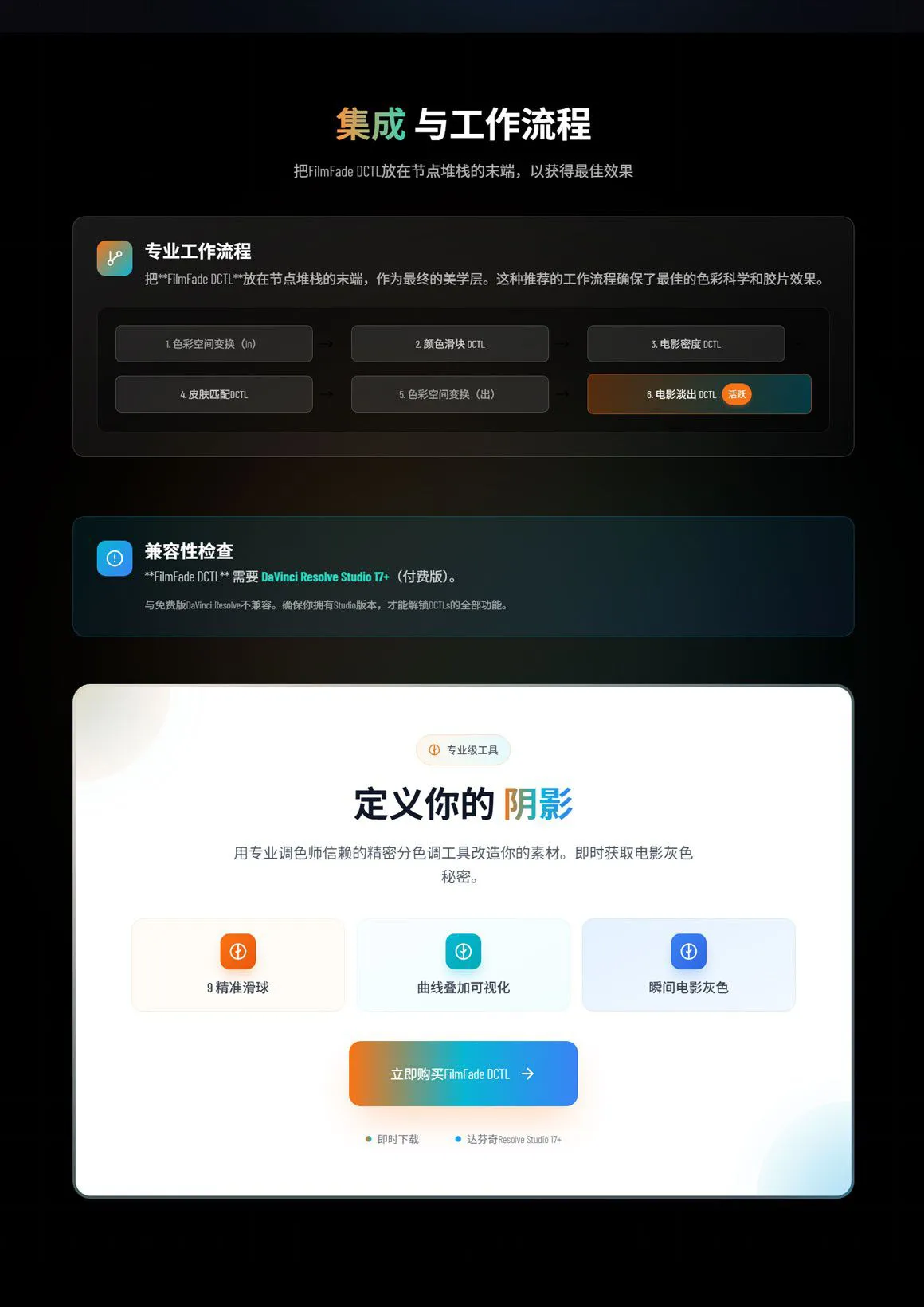 DaVinci Resolve胶片褪色模拟电影感调色插件 PFA FilmFade DCTL