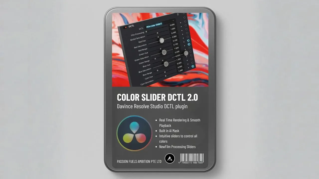 DaVinci Resolve 高级色彩分离调色插件 PFA Color Slider DCTL 2.0