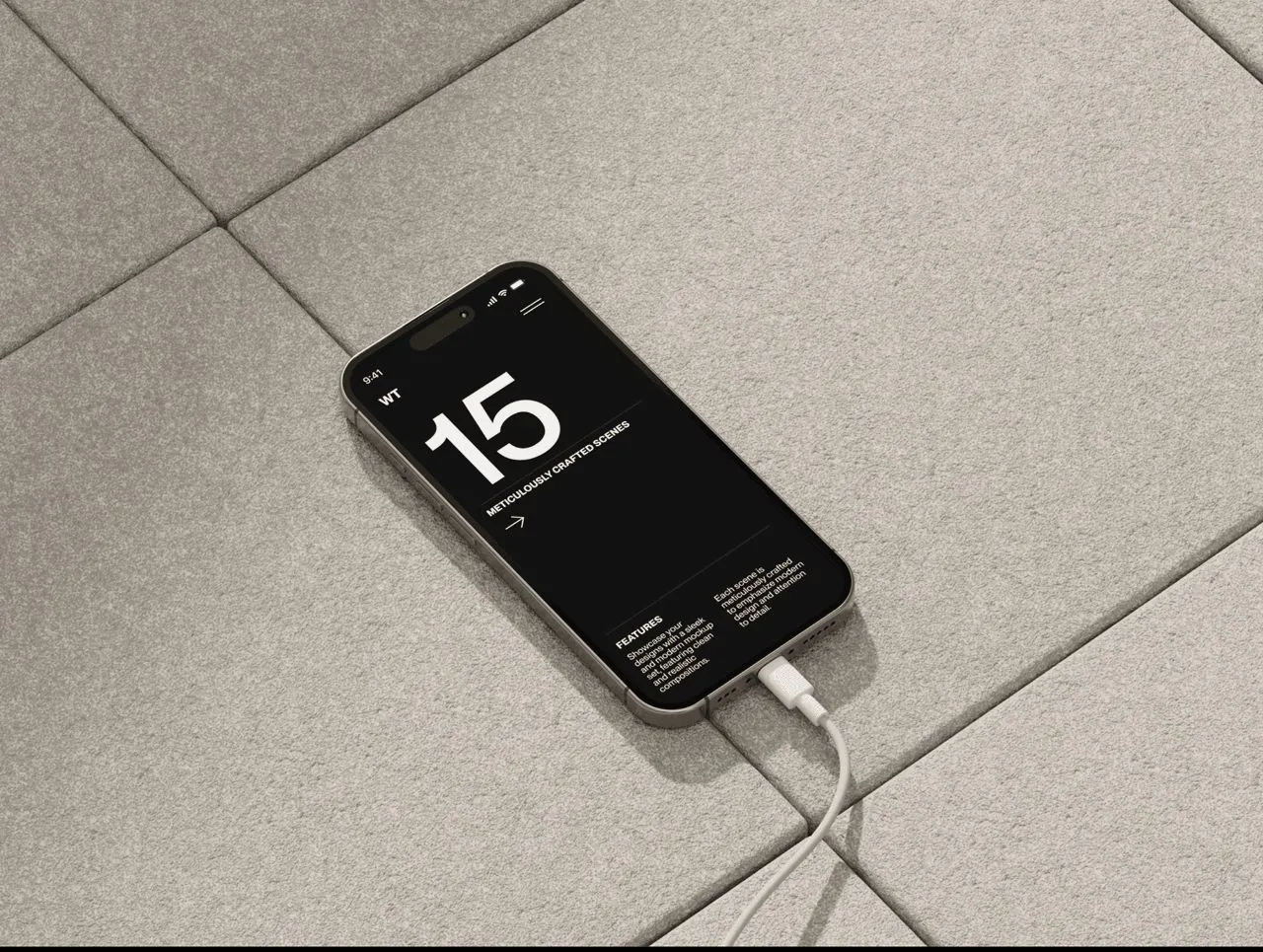 15种不同的真实场景iPhone16极简手机PS样机模型合集
