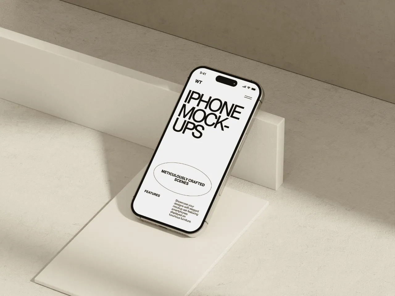 15种不同的真实场景iPhone16极简手机PS样机模型合集