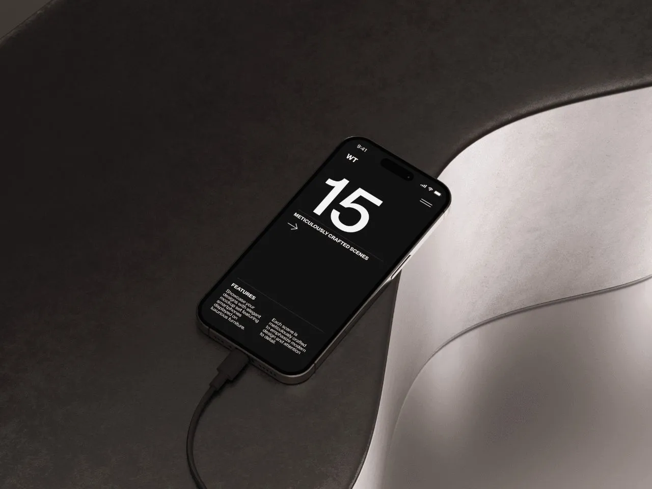 15种不同的真实场景iPhone16极简手机PS样机模型合集