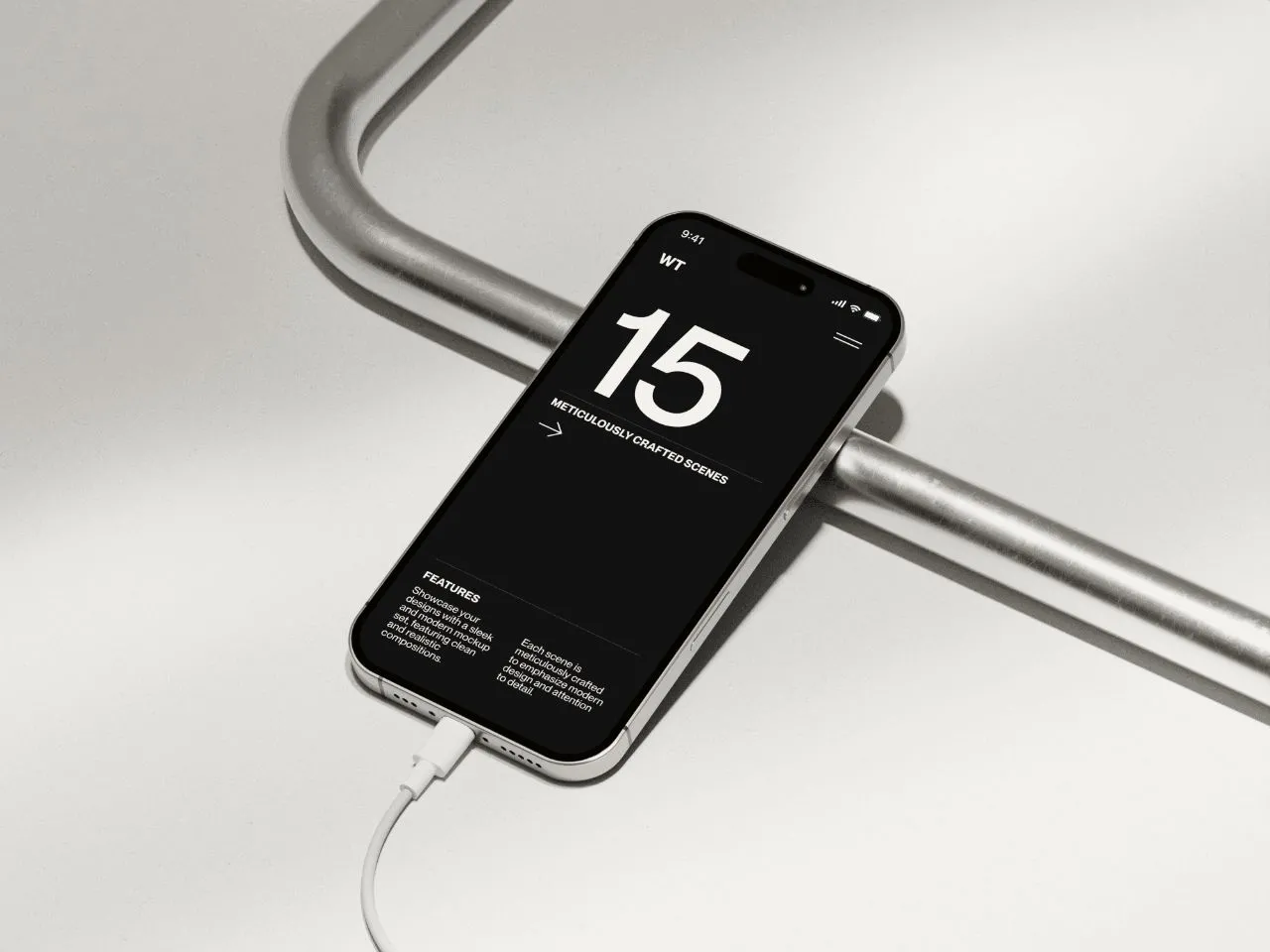15种不同的真实场景iPhone16极简手机PS样机模型合集