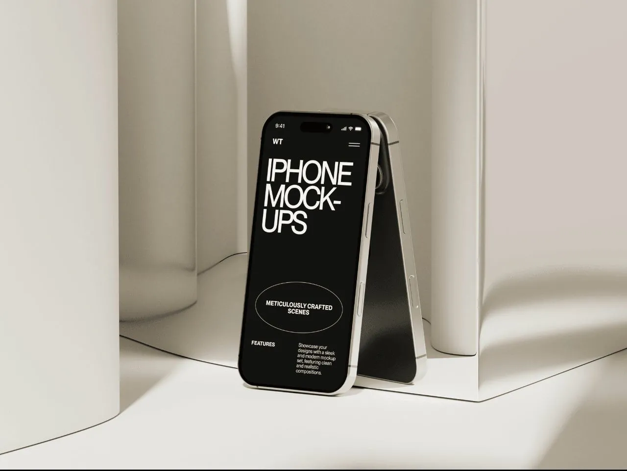 15种不同的真实场景iPhone16极简手机PS样机模型合集
