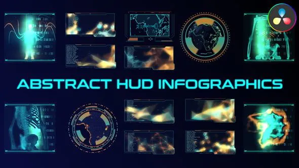 达芬奇模板-抽象科幻未来主义HUD信息图动画VH-47697143