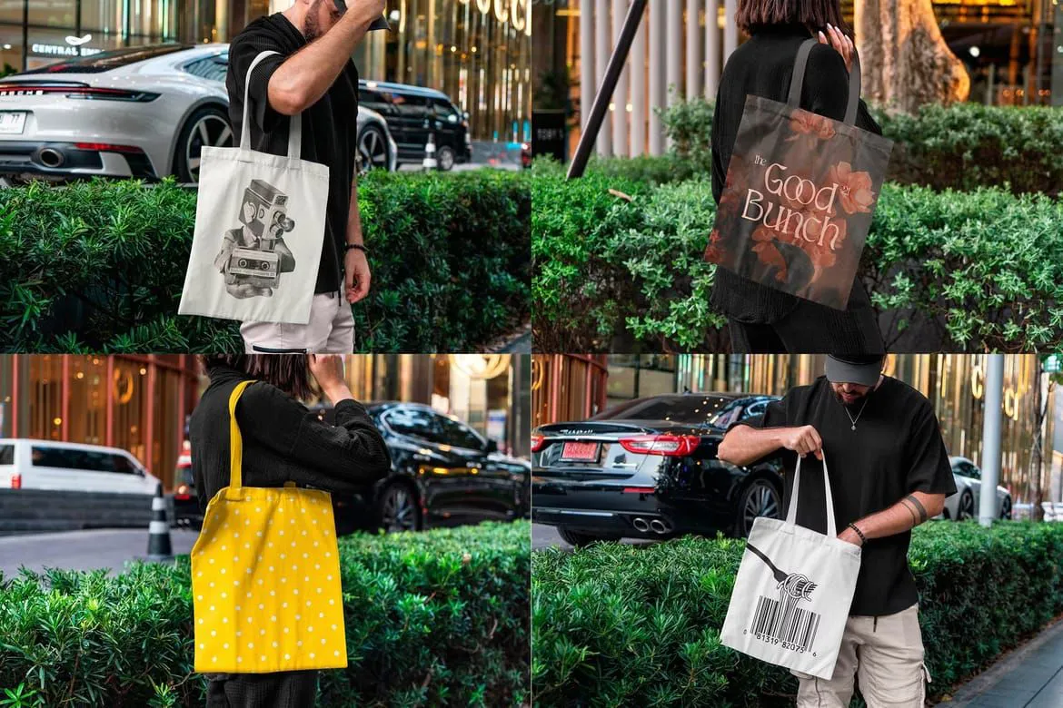 19种城市帆布手提袋样机模型合集 Tote Bag Urban Mockups