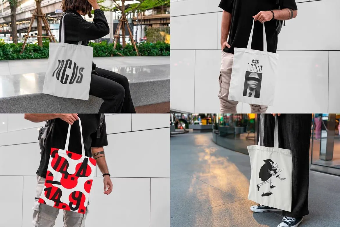 19种城市帆布手提袋样机模型合集 Tote Bag Urban Mockups