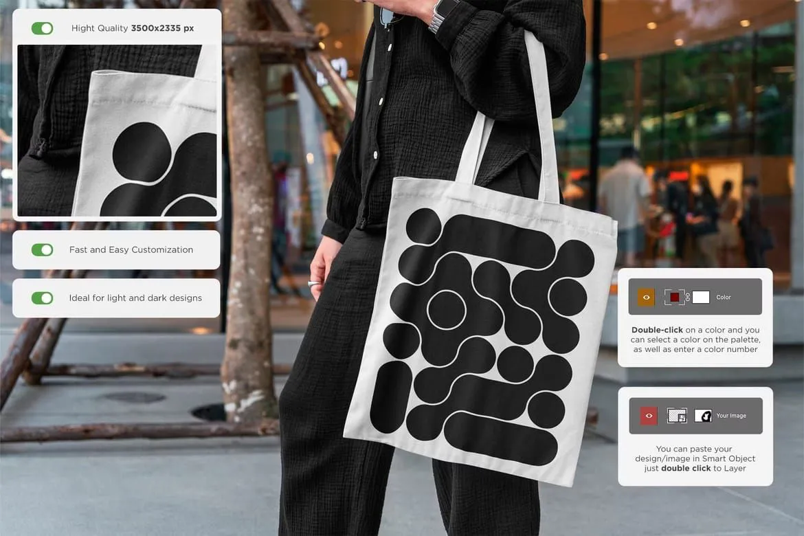 19种城市帆布手提袋样机模型合集 Tote Bag Urban Mockups